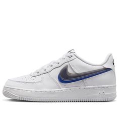 (GS) Nike Air Force 1 Low Impact Next Nature Double Swoosh 'White Black Blue' FD0688-100 White Nike Air Force 1 Sports Shoes, White Casual Nike Air Force 1 Fade-resistant, Casual White Nike Air Force 1 For Sports, Nike Air Force 1 White Breathable For Sports, Nike Air Force 1 White Breathable Sports Shoes, Nike Air Force 1 Low, Air Force 1 Low, Nike Air Force 1, Air Force 1