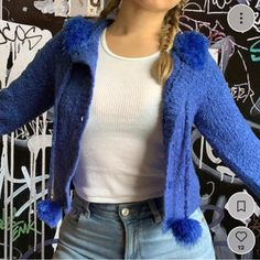 Blue Fuku Cardigan Brand New/Never Worn. Super Soft & So 90s/ Early 2000s Tags : 90s Unif Y2k 2000s Grunge Charlotte Russe Affliction Wet Seal Ed Hardy Forever 21 Eye Candy Byer Dkny Bebe Guess True Religion Blue Jacket Outfits, Unif Clothing, 2000s Grunge, Blue Cardigan, 90s Grunge, Ed Hardy, Wet Seal, Cardigan Tops, Early 2000s