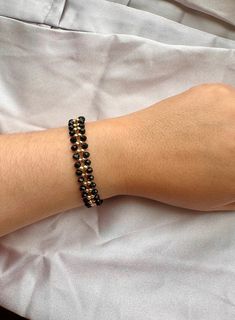 Delicate Black Crystal Beads Bracelet Sparkling Jewelry Elegant Statement Bracelet Gold Colored Beads Bracelet Adjustable Jewelry Layering. - Etsy Black Beads Bracelet, Jewelry Layering, Sparkling Jewelry, Black Beaded Bracelets, Jewelry Elegant, Adjustable Jewelry, Sparkle Jewelry, Crystal Beads Bracelet, Statement Bracelet