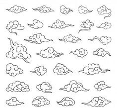 clouds in the sky are drawn by hand on a white background stock photo - budget conscious