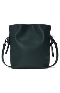 A generously-spaced bucket bag composed of smooth leather features optional wear with twisted carry handle or an adjustable crossbody strap. Magnetic-snap closure Top carry handle; removable, adjustable crossbody strap Leather Imported Deep Green, Crossbody Strap, Smooth Leather, Snap Closure, Nordstrom Rack, Bucket Bag, Carry On, Leather Straps, Nordstrom