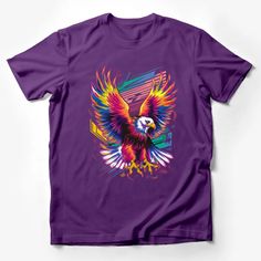 Colorful Eagle Graphic Tee, Unisex T-Shirt, Vibrant Animal Design, Casual Wear, Artistic Bird Illustration, Festival Fashion Top Male T-Shirt Custom graphic T-Shirt.Customize your color Artistic Multicolor Crew Neck Shirt, Multicolor Fan Merchandise Top With Front Print, Multicolor Band Merch Top With Graphic Design, Artistic Crew Neck Top With Front Print, Multicolor Graphic Design T-shirt For Fans, Graphic Tee Multicolor Shirt For Fan Merchandise, Multicolor Graphic Tee For Fan Merchandise, Artistic Crew Neck Shirt With Custom Print, Multicolor Graphic Design T-shirt For Fan Merchandise