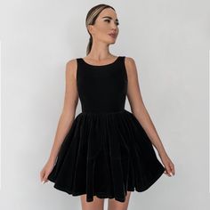 Black Velvet Baby Doll Dress Xs Size New! Baby Doll Dress For Women Formal, Black Chiffon Baby Doll Dress, Black Velvet Dress Short Midi, Velvet Baby Doll Dress For Women, Black Fit And Flare Mini Dress For Cocktail, Semi Formal Black Dress, Semi Formal Dresses Black, Mini Dress Form, Formal Black Dress