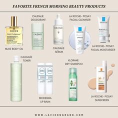 French Beauty Morning Routine | LaVieOnGrand Bioderma Lip Balm, Clean Deodorant, Facial Routine Skincare, Best Dry Shampoo, My Morning Routine, Spring Capsule