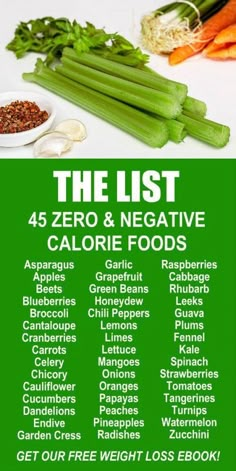 Negative Calorie Foods, Zero Calorie Foods, 500 Calorie, Best Smoothie, Resep Diet, 100 Calories, Healthy Smoothie, Fat Burning Foods, Food Diary