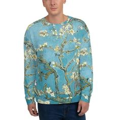 Vincent Van Gogh's Almond Blossom Sweatshirt unisex All - Etsy Greece Fall Cotton Sweatshirt With All Over Print, Printed Crew Neck Sweater For Spring, Fall Crew Neck Sweatshirt With All Over Print, Relaxed Fit Long Sleeve Sweatshirt With All Over Print, Fall Long Sleeve Printed Sweatshirt, Artistic Long Sleeve Winter Sweatshirt, Winter Crew Neck Sweatshirt With All Over Print, Artistic Long Sleeve Sweatshirt For Winter, Relaxed Fit Crew Neck Sweatshirt With All Over Print