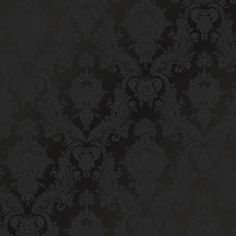 a black and white wallpaper with an ornate design on the bottom half of it