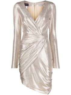 White Metallic Dress, Music Outfits, Awards Dress, Gold Outfits, 70s Fashion Disco, White Raven, Reception Outfit, Talbot Runhof, Barbie Wardrobe