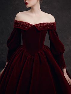 Prom Dress Burgundy, Burgundy Evening Dress, Long Formal Dress, Burgundy Velvet, فستان سهرة, Message Box, Fantasy Fashion, Long Prom Dress