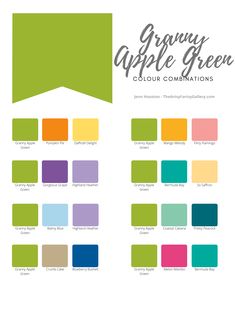 the color scheme for granny apple green, which includes different colors and font options to choose from