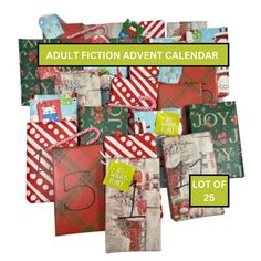 a pile of christmas cards with the words action adventure adventent calendar