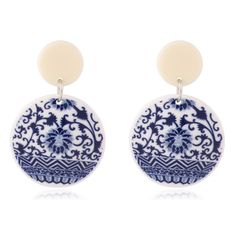 PRICES MAY VARY. ❤Blue and white porcelain earrings are 1.89 in/1.26 in diameter, 5.6g weight. ❤ [LIGHTWEIGHT MATERIAL]: This lightweight acrylic drop dangle earrings is so light and it is so easy to wear and take off. It is made of Eco-friend Acrylic,alloy.Lead-Free, Nickle-Free, can be stored for a long time, not easy to corrosion. never fade and is not allergy for your skin, not harmful for your health. ❤These resin earrings are best gift for friends, girlfriend, bride, bridesmaids, Lady & Wi Blue Clay, Broken China Jewelry, Porcelain Earrings, Girls Unique, Earrings Acrylic, China Jewelry, Blue And White Porcelain, Broken China, Porcelain Jewelry