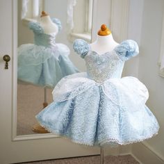 Cinderella Play-Friendly Couture Dress Disney-Inspired | Etsy Cinderella Play, Cinderella Birthday Party, Girls Costumes, Cinderella Costume, Cinderella Party, Cinderella Birthday, Disney Princess Dresses, Cinderella Dresses, Princess Gown