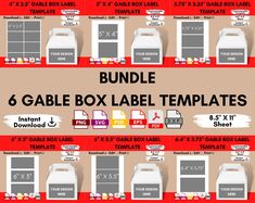 the 6 gable box label templates are available for all types of boxes