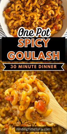 Easy dinner recipe for Spicy Goulash with elbow macaroni, Rotel, and ground beef. Spicy Goulash Recipes, One Pot Goulash Ground Beef, Hamburger Meals Ideas, Quick Recipes With Ground Beef, Goulash Recipes Easy Ground Beef, Easy Dinner Recipes Ground Beef, Spicy Goulash, Recipes With Elbow Noodles