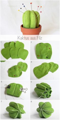 how to make a cactus plant out of felt