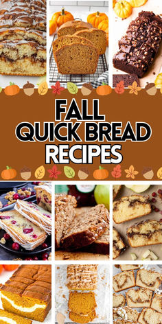 Fall quick bread recipes photo collage. Quick Bread Recipes Easy Simple, Fall Loaf Cakes, Cake Mix Quick Breads, Cake Mix Bread Recipes, Loaf Pan Cakes, Quick Breads Recipes, Fall Breads, Fall Bread, Fall Bread Recipes