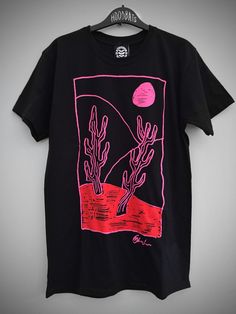 Cactus Scene, Shirt Print Design, Tee Design, A Black