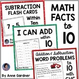 the addition and subtraction flash cards are included in this set of ten word problems