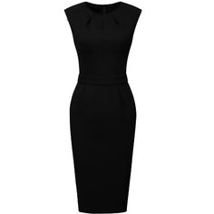 Hobemty Women's Office Pleated Round Neck Work Sleeveless Sheath Pencil Dresses Elegant Fitted Sleeveless Linen Dress, Elegant Fitted Sleeveless Backless Dress, Formal Fitted Sleeveless Dressy Dress, Formal Fitted Sleeveless Dress, Fitted Sleeveless Dress For Formal Occasions, Elegant Sleeveless Bodycon Dress For Formal Occasions, Elegant Black Sleeveless Workwear Dress, Bodycon Dress For Workwear, Fitted Sleeveless Office Dress