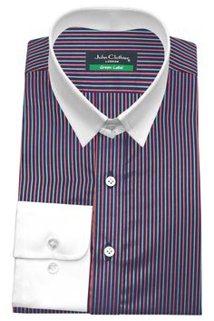 Skyfall's, James Bond Style, Tom Ford Style Men's Snap Tab Collar dress shirt Lilac, Purple, Blue, Red, Multi Colors Stripes, Standing Stripes Stripes, Vertical Stripes Blended Cotton MADE-TO-ORDER CLOTHES Collar Style: Tab Collar, James Bond Style Collar, Loop Collar, Snap Tabbed Collar Pockets: Without pocket (Chest pocket can be added on request) Fabric: Blended Egyptian cotton soft & comfortable fabric Sleeves: Full Sleeves/ Long Sleeves Fine stitched (20-21 stitches per inch) Cleanly finished buttonholes Flat Felled Seams High-quality tailoring Savile Row / British style collar Cuff: Single cuff These shirts are made with a single cuff. For a double cuff, please leave us a message. * The shirts are made in our family-run workshop. thus, we take this long to ship. Every piece is indivi Formal Look For Man, James Bond Dresses, Tom Ford Style, Bond Dress, Bond Style, Casual Grooms, James Bond Style, Vintage Shirt Dress, Wedding Shirt