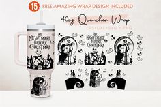 the nightmare before christmas travel mug with free amazing wrap design included