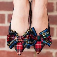 Step into holiday style with these red and green plaid bow flats. The pointy toe design and comfortable fit make them perfect for festive gatherings and everyday wear. Color: Red and green Toe: Pointed toe Bow embellishment Handcrafted US sizing. Fits true to size. Fun Shoes, Holiday Shoes, Custom Boots, Plaid Bow, Bow Flats, Comfortable Flats, Green Plaid, Handmade Shoes, Holiday Fashion