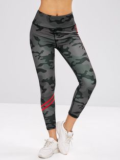 ZAFUL Camo Wide Waistband Workout Leggings  ACU CAMOUFLAGE , #ad, #Wide, #Waistband, #ZAFUL, #Camo, #ACU #Ad High Waisted Leggings Outfit, Grey Sports Leggings, Mesh Workout Leggings, Gym Workout Wear, Mesh Fashion, Sport Tights, Panel Leggings, Cotton Leggings, Best Leggings