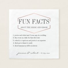 a piece of paper with the words fun fact written on it in black and white