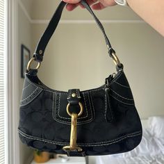 Vintage Coach Mini Handbag In Great Condition. Leather Strap Nearly Still Perfect. Hardware Hardly Tarnished (Pictured). Rarely Used! Y2k Handbag, Woven Bags, Vintage Shoulder Bag, Mini Handbag, Mini Handbags, Vintage Coach, Woven Bag, Coach Bags, Purses And Handbags