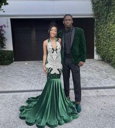 Plus Size Green Beading Crystals African Girl Prom Dress Formal Gown Party Dress · nikebridal · Online Store Powered by Storenvy Couple Prom Outfits, Girl Prom Dress, Couple Prom, Girl Prom, Custom Made Dress, Prom Inspo, Prom Girl Dresses, African Girl, Prom Girl