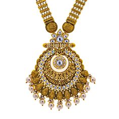 What better way to light up the room than with this exquisite 22k antique gold and kundan stone jewlery set from Virani. The bright kundan stones used in this bridal jewelry necklace and earring set perfectly compliment the 22k antique gold and beaded details. Features• 22k yellow gold• Kundan stonesVirani Jewelers bridal jewelry made from 22k gold brings together the beauty and significance of Indian culture and traditions. Find more beautiful 22k gold Indian bridal like this kundan stone neckl Yellow Gold Chandbali Kundan Temple Necklace, Hand Set Yellow Gold Kundan Necklace Chandbali, 22k Gold Chandbali Kundan Temple Necklace, 22k Gold Chandbali Kundan Necklace Temple Jewelry, Temple Jewelry 22k Gold Chandbali Kundan Necklace, 22k Gold Chandbali Bridal Necklace For Diwali, Festive 22k Gold Kundan Necklace With Stone Work, Yellow Gold Chandbali Bridal Necklace With Meenakari, Diwali Bridal Chandbali Necklace In 22k Gold