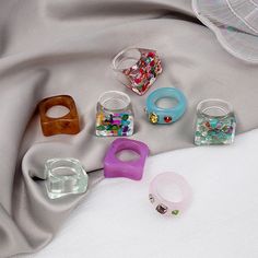 Material: Acrylic Fashion Element: Round Style: Korean Korean Style Trendy Turquoise Ring Jewelry, Trendy Turquoise Ring, Trendy Clear Resin Jewelry, Party Resin Ring Jewelry, Trendy Resin Ring Jewelry, Trendy Resin Ring, Trendy Multicolor Resin Rings, Trendy Plastic Ring Jewelry, Turquoise Party Ring