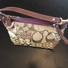 Small Coach Purse With Plum Strap And Lining. Never Used, Great Condition. Blue Coach, Beading Netting, Handbag Essentials, Black Yoga Pants, Bags Coach, Pink Purse, Pretty Clothes, Pink Sports Bra, Pink Adidas