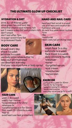 the best and simple glow up tips💗🎀 Glow Up Checklist, The Glow Up, Self Confidence Tips, Confidence Tips, Body Care Routine, Summer Glow, Glow Up Tips, Shrink Pores, Body Skin Care Routine