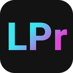 the letters lpr are displayed on a black square with blue, pink and purple colors