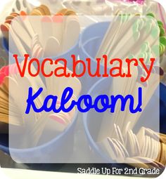 there is a pile of books with the words, vocabulary kaleon