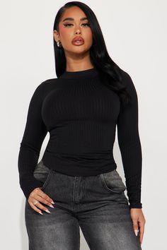 Available In Black And White. Crew Neck Long Sleeve Ribbed Stretch 92% Polyester 8% Spandex Imported | Rita Ribbed Long Sleeve Tee Shirt in Black size Small by Fashion Nova Turtle Neck Outfits, Stephanie Rao, Gal Gadot Wonder Woman, Long Sleeve Tee Shirt, Chill Fits, Faux Leather Mini Skirt, White Crew Neck, Leather Mini Skirt, Long Sleeve Tee Shirts