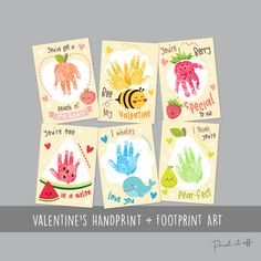 valentine's handprint and footprints art