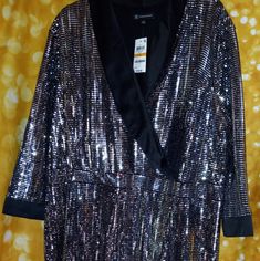 Holiday Glam! Sequined, Iridescent Black & Silver With Black Satin Trim After 5 Dress For The Upcoming Holidays And Special Occasions. No Low-Ball Offers Accepted As They Will Be Automatically Declined. Thank You. Holiday Metallic Sequin Long Sleeve Dress, Holiday Metallic Long Sleeve Sequin Dress, Holiday Long Sleeve Metallic Sequin Dress, Metallic Sequin Holiday Dress With Shimmer, Metallic Shimmer Sequin Holiday Dress, Metallic Sequin Shimmer Dress For Holidays, Metallic Shimmer Sequin Dress For Holidays, Festive Metallic Sequin Dress, Metallic Long Sleeve Sequin Dress For Holiday Party