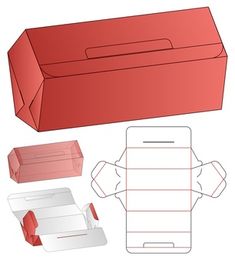 an open red box with the lid cut out and ready to be put into it