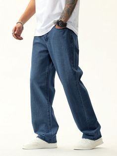 Blue Jeans Outfit Men, Denim Pants Outfit, Straight Jeans Outfit, Casual Oufits, Jeans Outfit Men, Blue Jean Outfits, Pants Outfit Men, Straight Leg Jeans Men, Jeans Outfit Casual