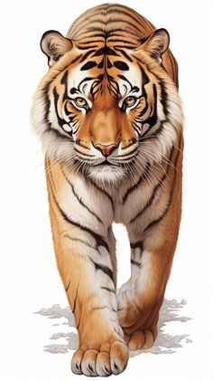 A detailed vector drawing showcasing the elegant and powerful nature of a tiger. Tiger Art Drawing, Big Cat Species, Buffalo Animal, Tiger Images, Tiger Artwork, Animal Cutouts, Tiger Tattoo Design, Tiger Drawing, Tiger Illustration