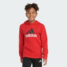 adidas Shop the ESSENTIAL CTN FLC HOOD PULVR - Red at adidas.com/us! See all the styles and colors of ESSENTIAL CTN FLC HOOD PULVR - Red at the official adidas online shop. Essential Hoodie, Sport Logo, Boys Fleece, Adidas Girl, Adidas Shop, Adidas Hoodie, Red Hoodie, Adidas Online, Cotton Fleece