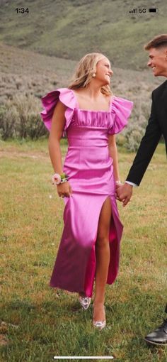 Square Neck Flutter Sleeve Prom Dress with Split Cute Formal Dresses, Prom Dress Inspo, Stunning Prom Dresses, Vintage Prom, Prom Dress Inspiration, Cute Prom Dresses, Pretty Prom Dresses, Popular Dresses, فستان سهرة