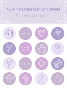 Insta Highlight Cover Aesthetic Purple, Purple Story Highlight Icons, Ig Highlight Covers Icons Aesthetic Purple, Ig Highlight Covers Purple, Purple Highlight Covers Instagram, Cover Hilight Instagram, Highlight Covers Instagram Purple, Purple Instagram Theme, Purple Highlight Cover