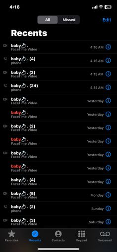 an iphone screen showing the baby's birth schedule