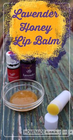 Homemade Lavender Honey Lip Balm Recipe - Make it vegan by subbing the honey with agave syrup and the beeswax with carnauba wax. Coconut Oil Lip Balm, Honey Lip Balm, Lip Balm Recipes, Homemade Lip Balm, Diy Kosmetik, Homemade Lotion, Lavender Honey, Diy Lip Balm