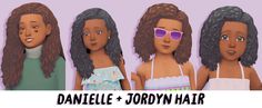 Sims 4 Danielle + Jordyn Hairs Kids Afro, Sims Download, Curly Kids, Sims 4 Black Hair, Natural Hairstyles For Kids