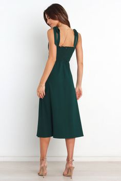 Laurel Dress - Emerald - Petal & Pup USA Quince Guest Dress, Green Velvet Midi Dress, Satin Dresses Long, Satin Dresses Long Sleeve, Recruitment Outfits, Petal And Pup, Black Tie Wedding Guests, White Dress Shoes, Sorority Recruitment